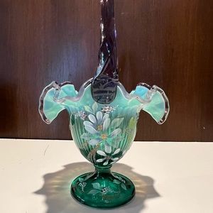 Fenton hand painted and signed basket